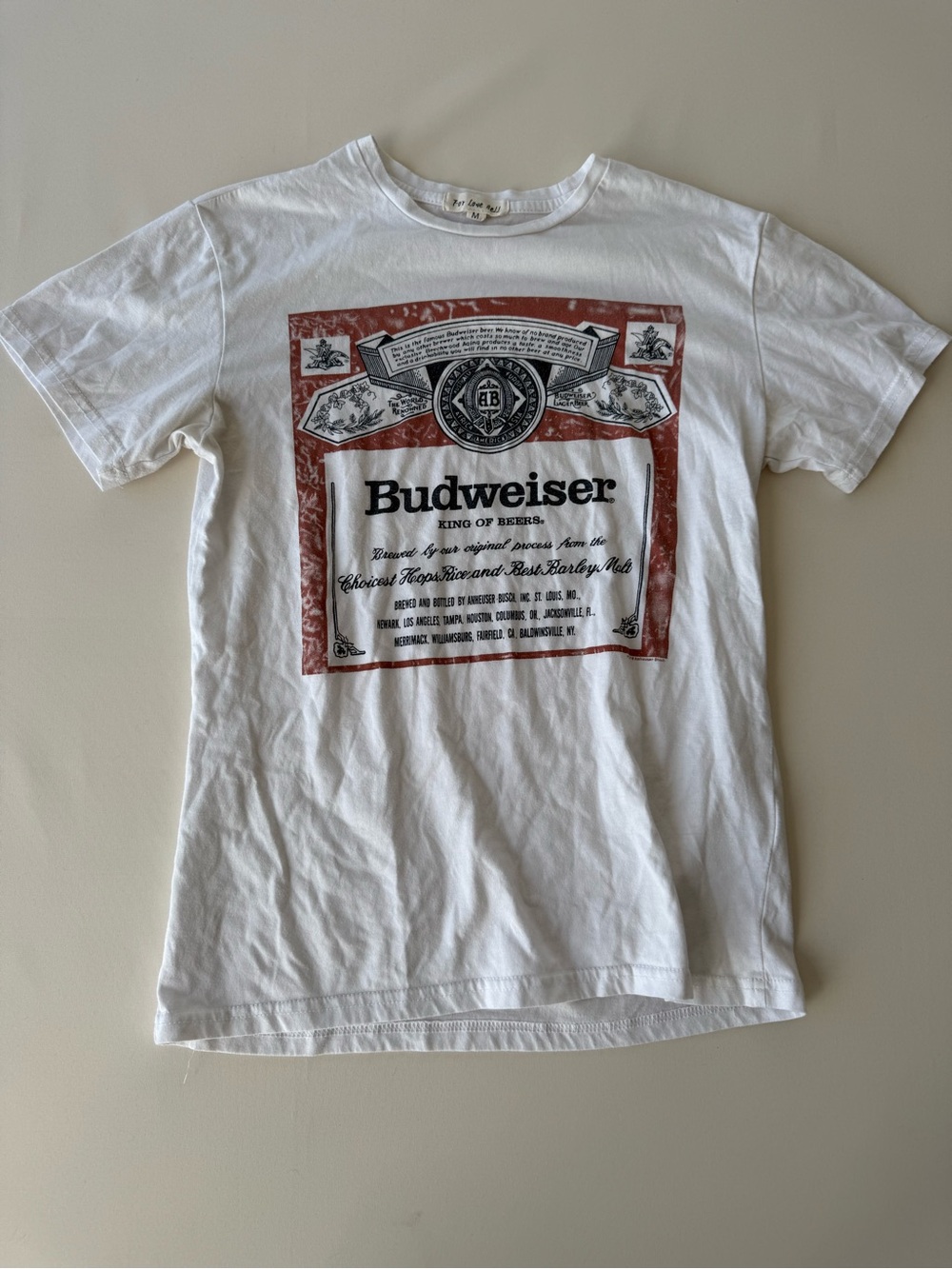 Budweiser White Graphic Logo Tee - Women's Short Sleeve